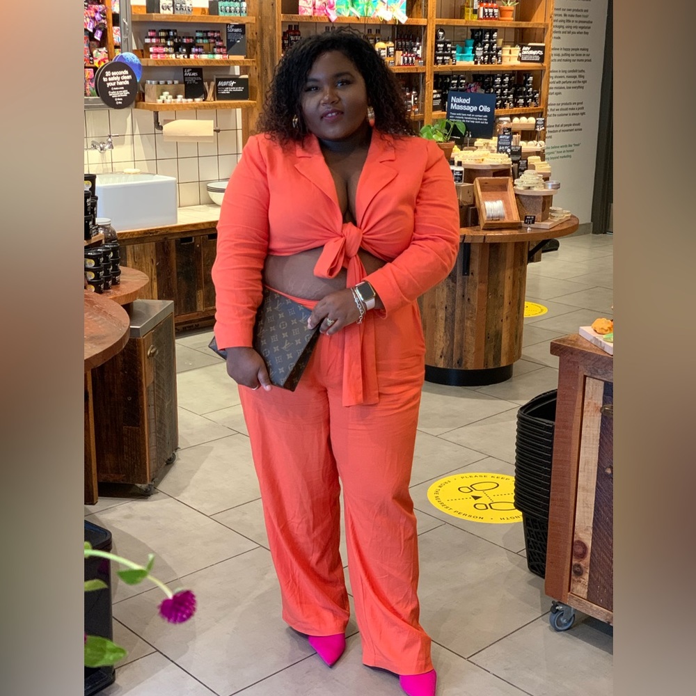 Orange two piece eloquii suit